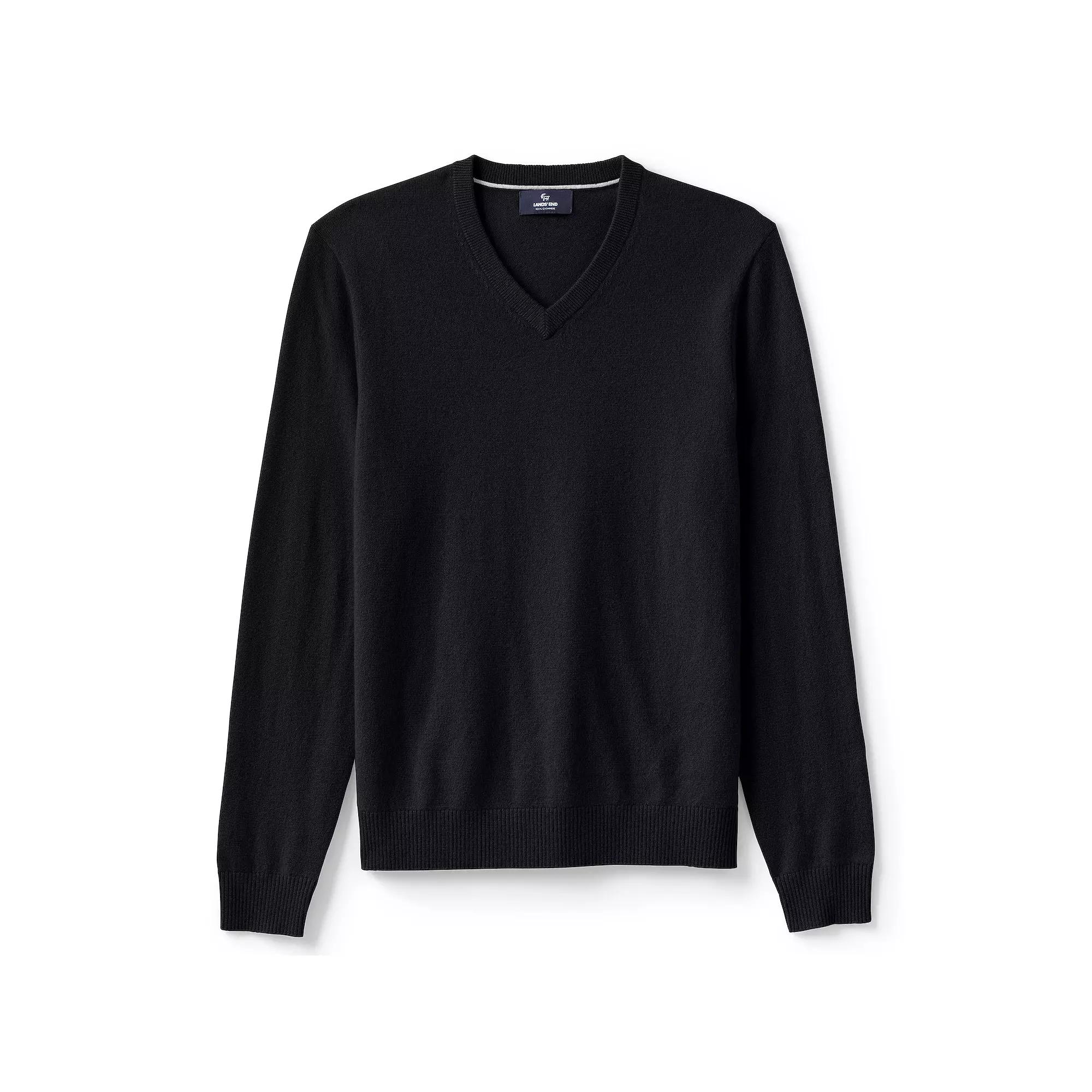 Big & Tall Lands' End Fine-Gauge Cashmere V-neck Sweater, Men's,  Product Image