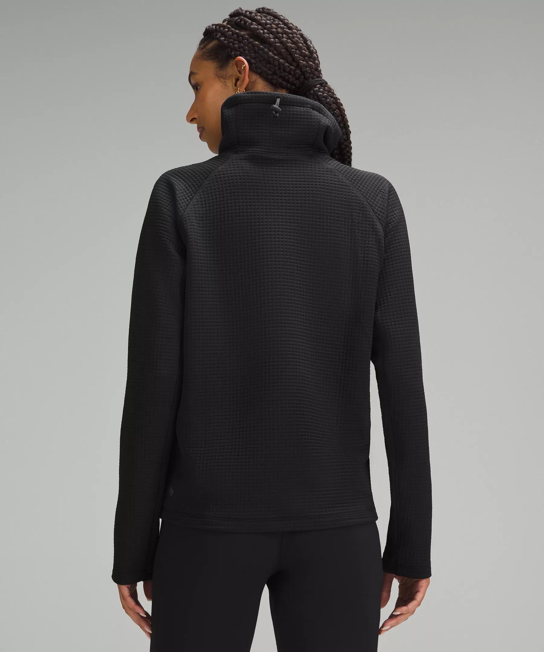 Waffle-Knit Funnel-Neck Long-Sleeve Shirt Product Image