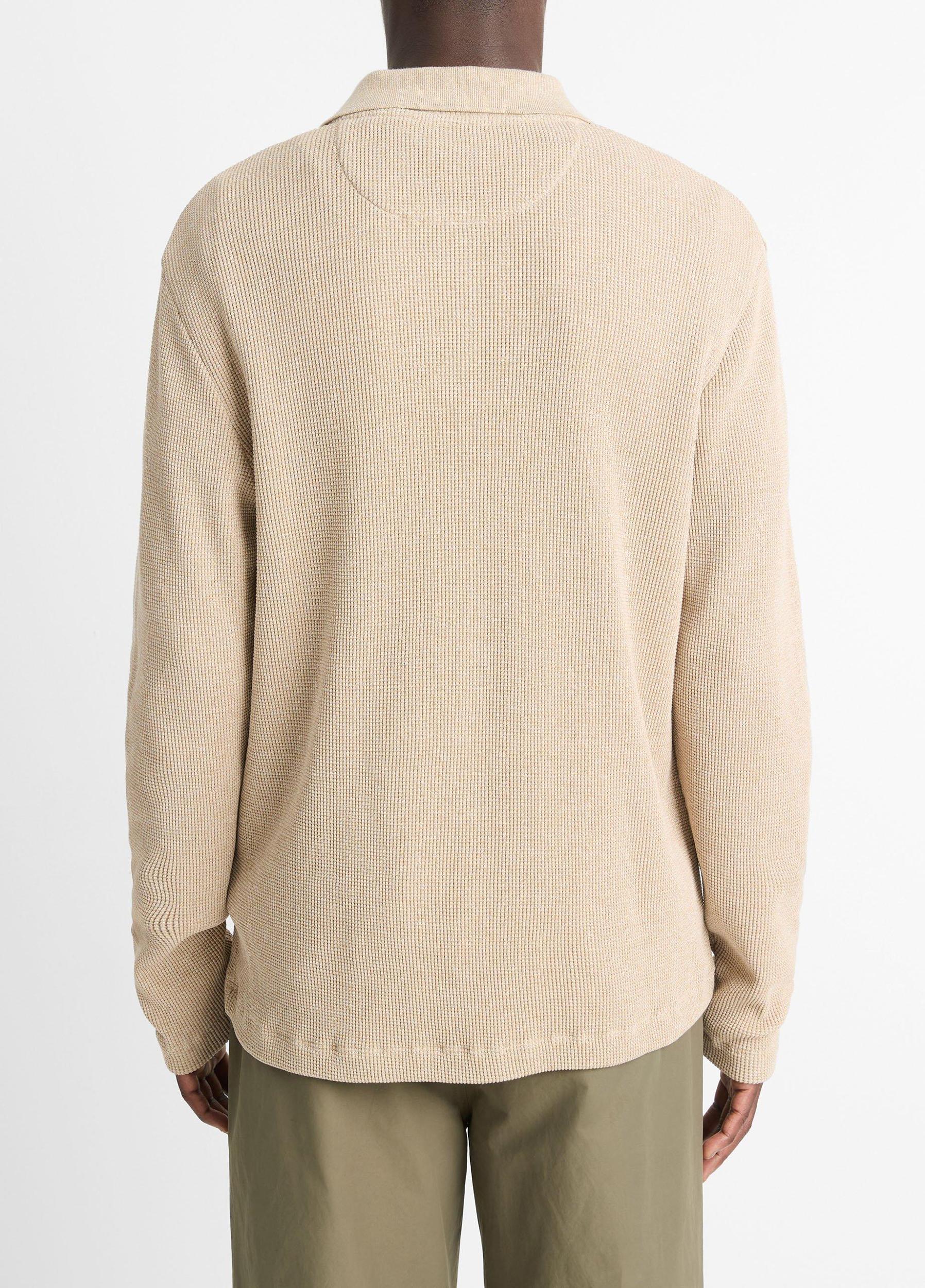 Thermal Pima Cotton-Blend Long-Sleeve Polo Shirt Product Image