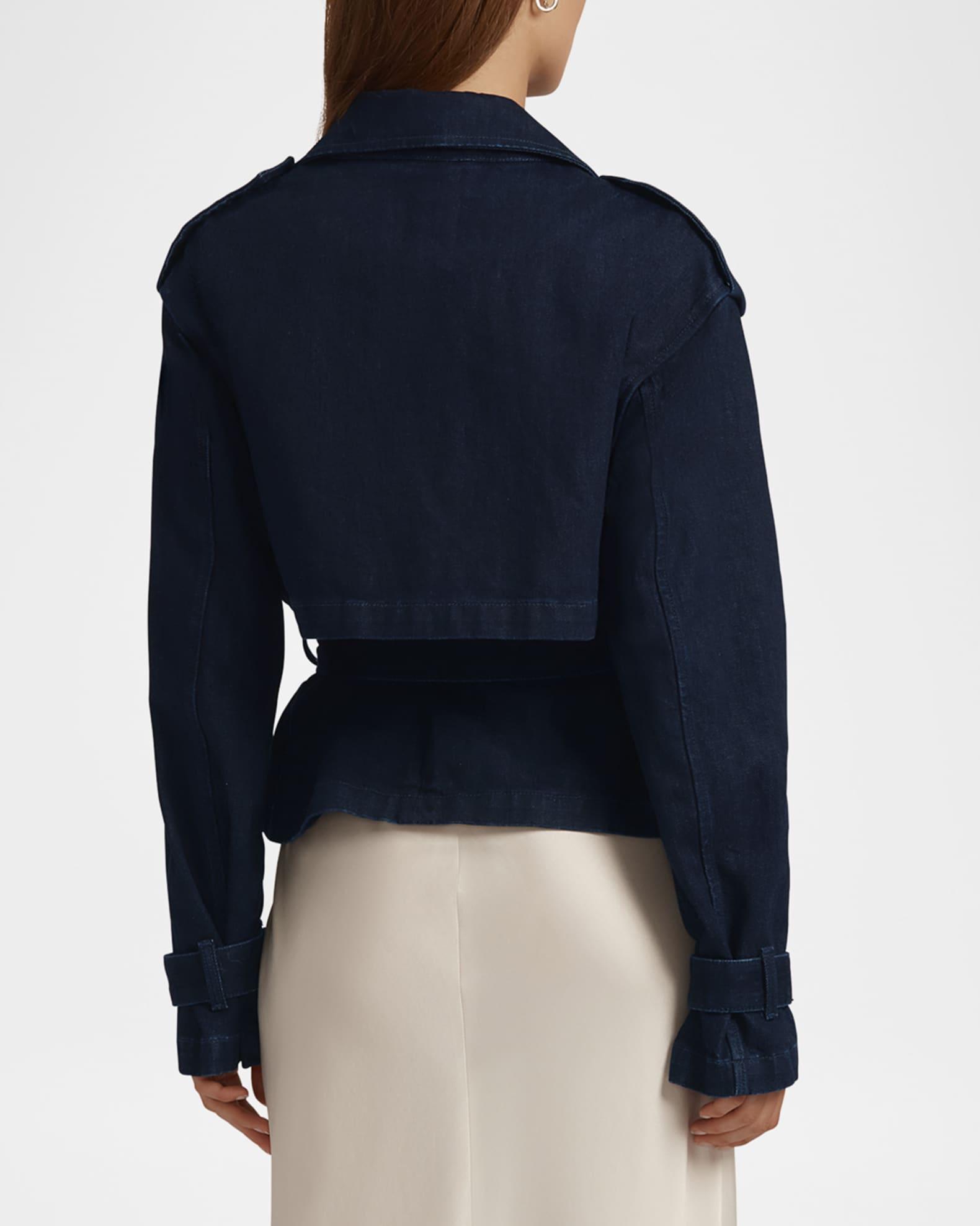 The Charles Cropped Denim Trench Coat Product Image