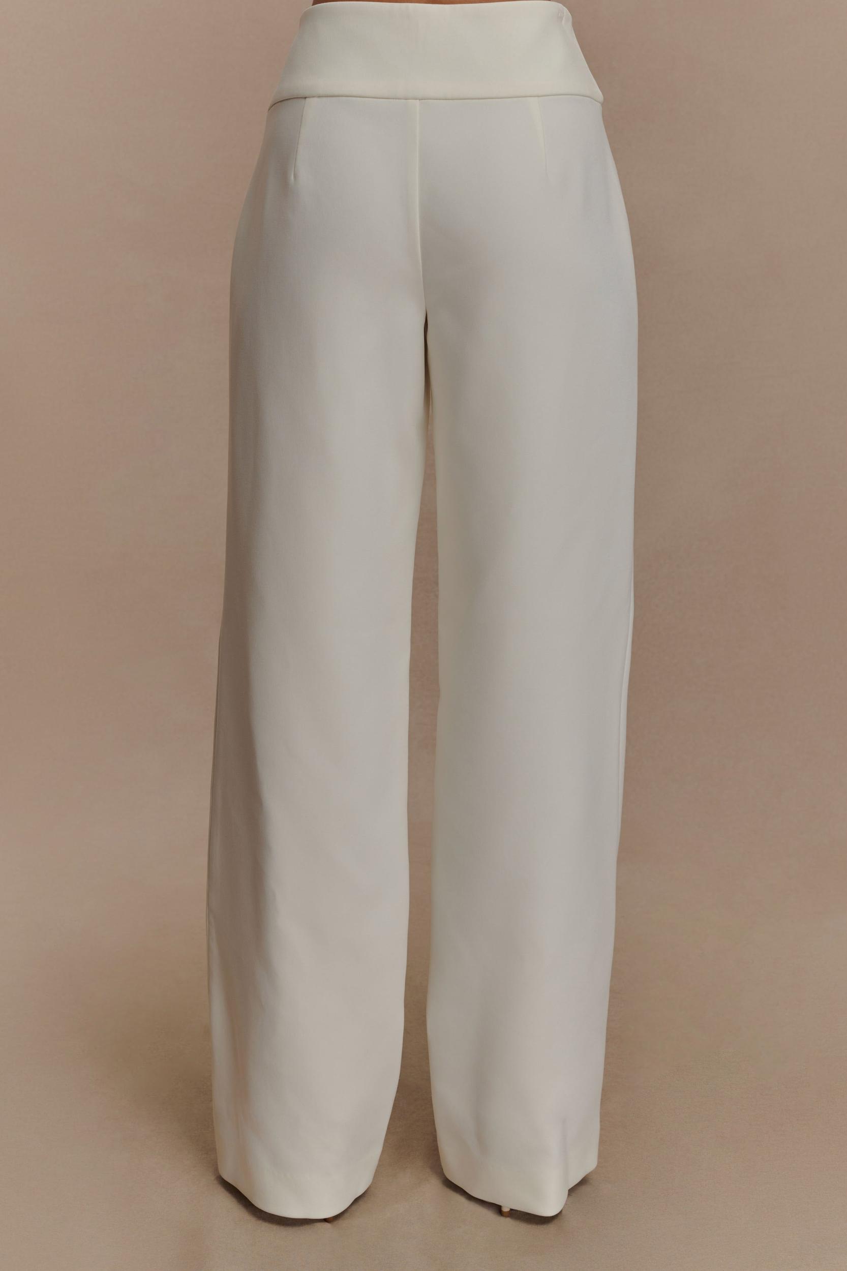Lindie Straight Leg Suiting Pants - Ivory Product Image