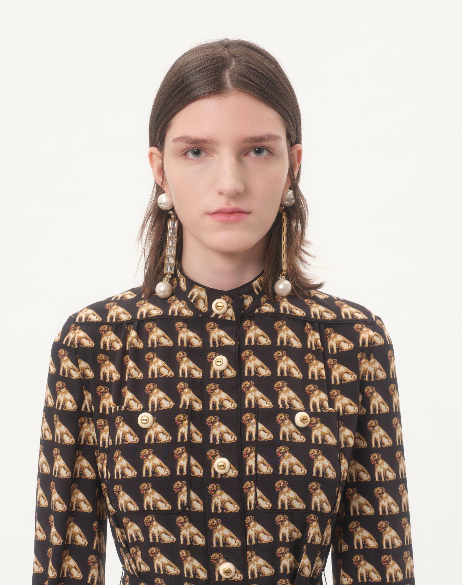 Crepe De Chine Midi Dress With Petit Charles Print Product Image