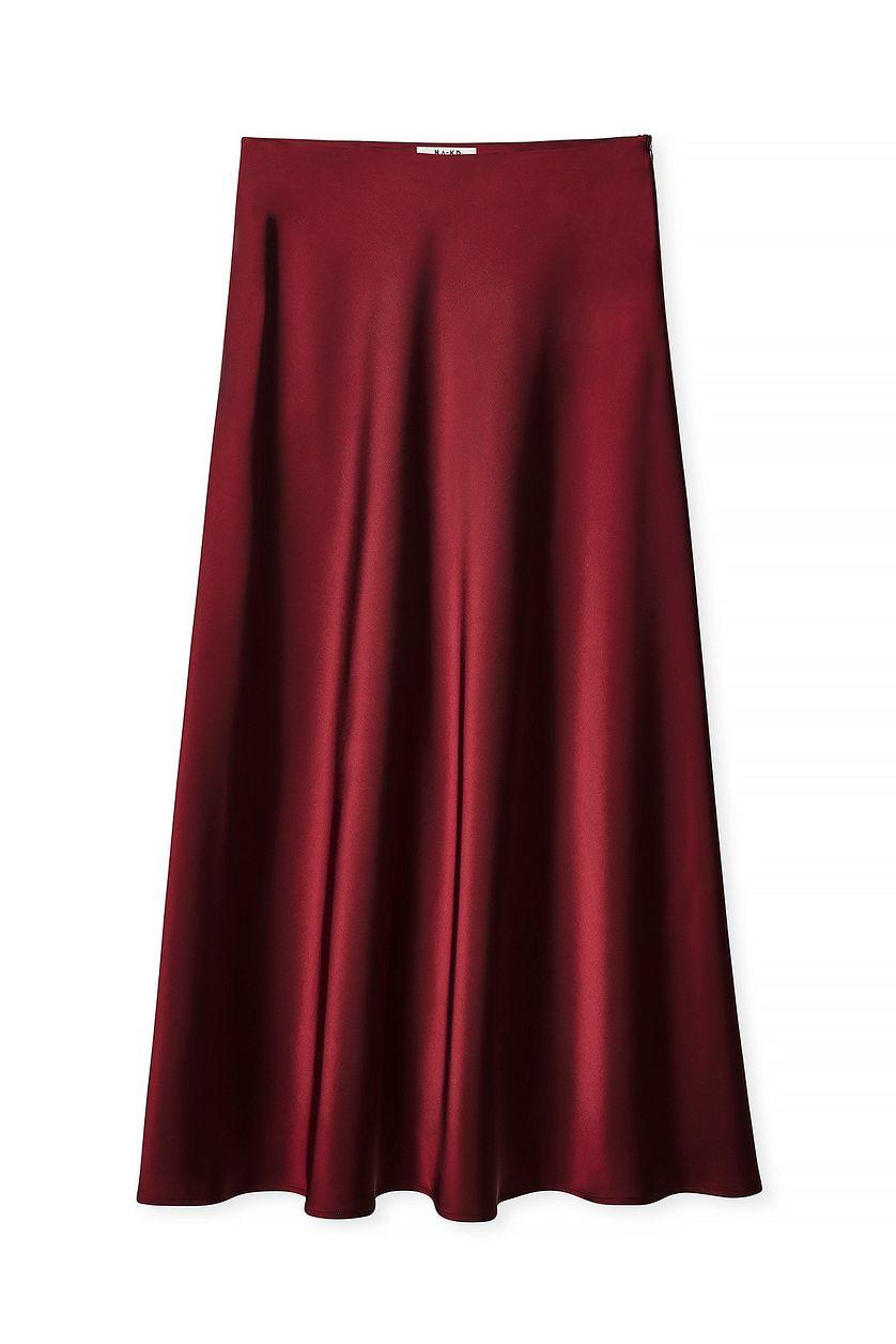 Mid Waist Maxi Satin Skirt Product Image