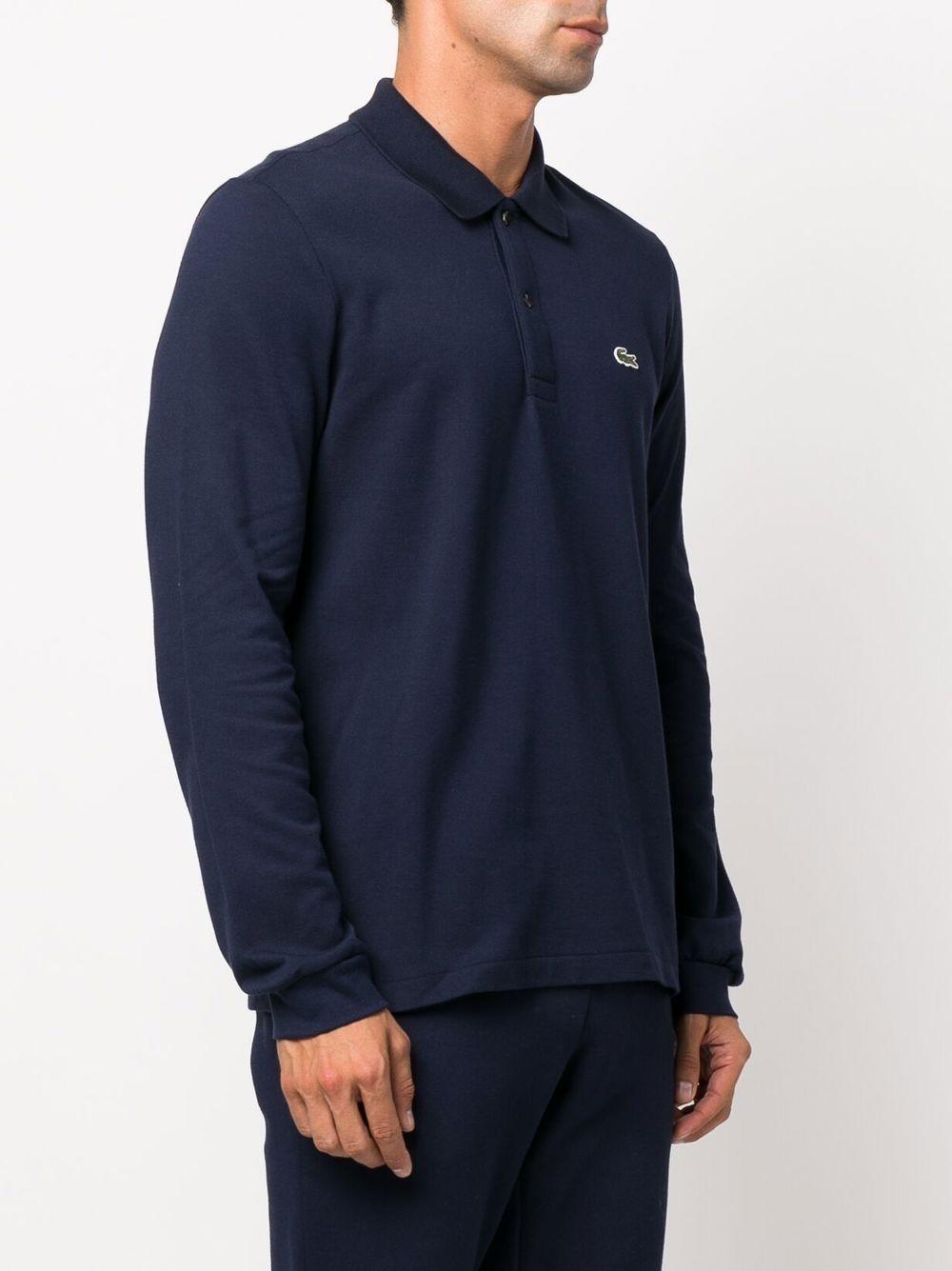 logo-patch long-sleeve polo shirt Product Image