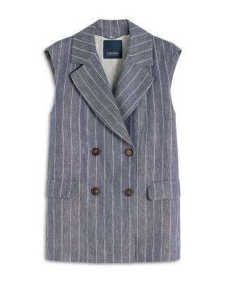 Smmballo Sleeveless Linen Blazer Product Image