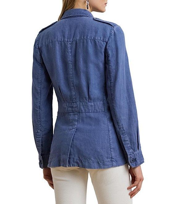 Lauren Ralph Lauren Lightweight Linen Notch Lapel Long Sleeve Blazer Product Image