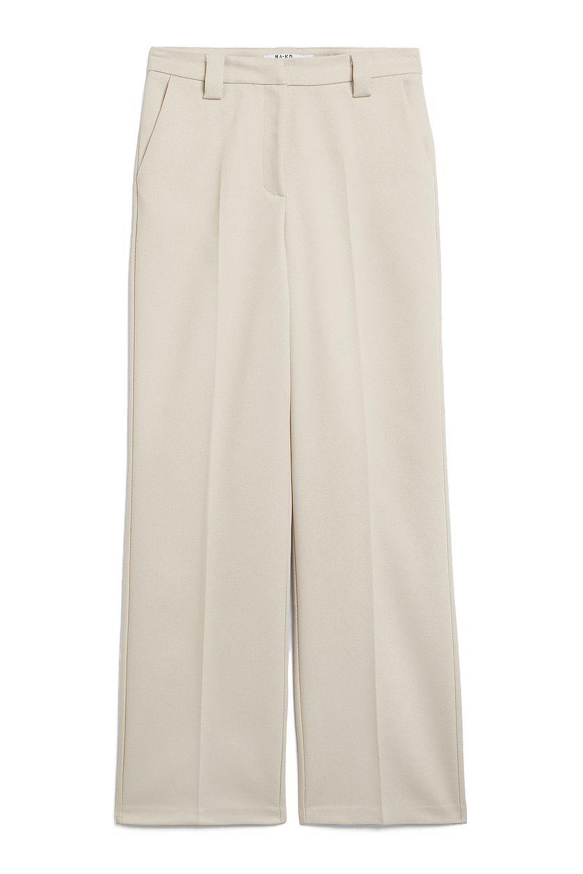 Straight Mid Waist Twill Suit Pants Product Image