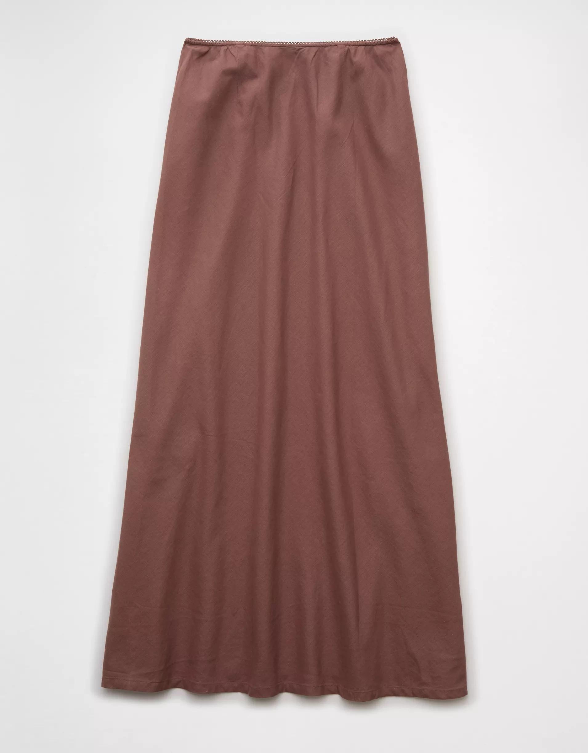AE High-Waisted Linen-Blend Maxi Skirt Product Image