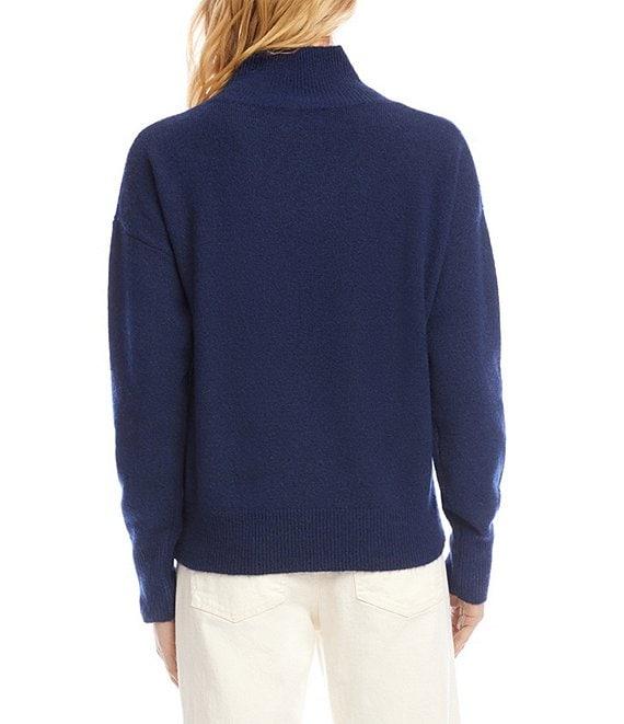 Karen Kane Crossover V-Neck Shawl Collar Long Sleeve Soft Knit Pullover Product Image