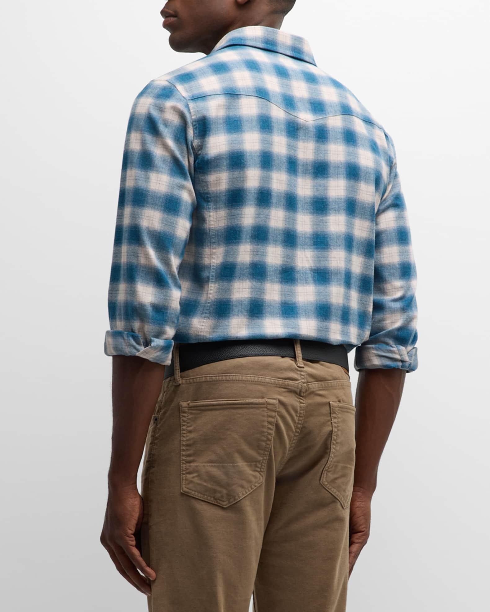 Men's Cotton Soft Check Western Shirt Product Image