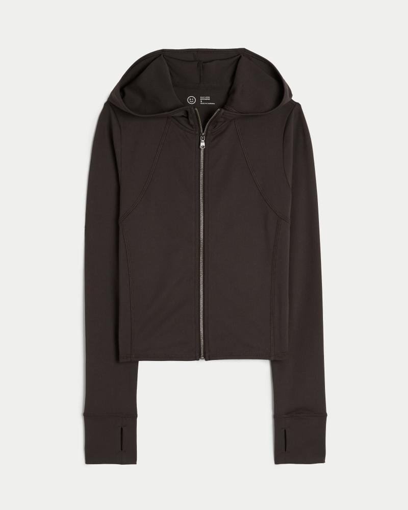 Gilly Hicks Active Recharge Hooded Crop Zip-Up Top Product Image