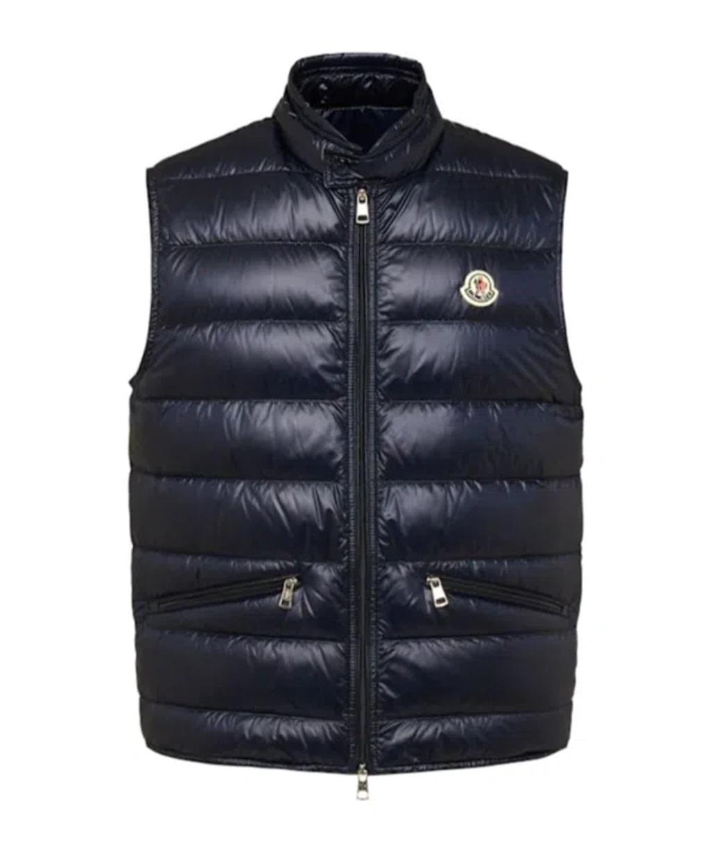 MONCLER High Collar Puffer Quilted Sleeveless Jacket In Black Product Image