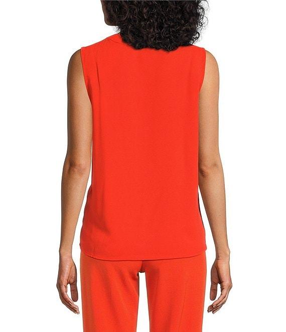 Kasper Crepe V-Neck Sleeveless Blouse Product Image