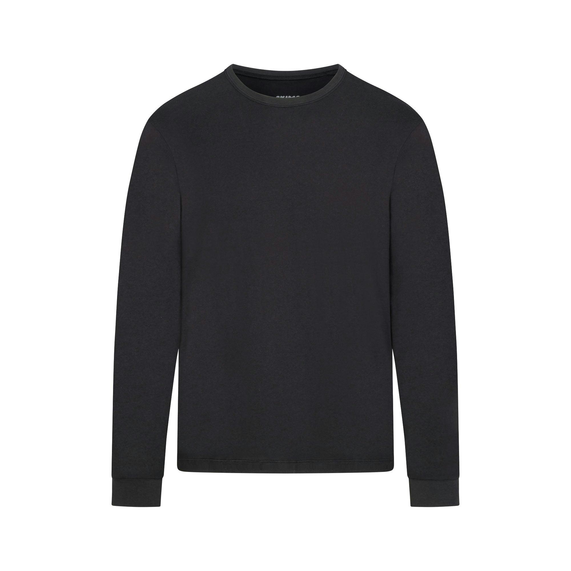 SKIMS COTTON MENS CLASSIC LONG SLEEVE T-SHIRT | NAVY Product Image