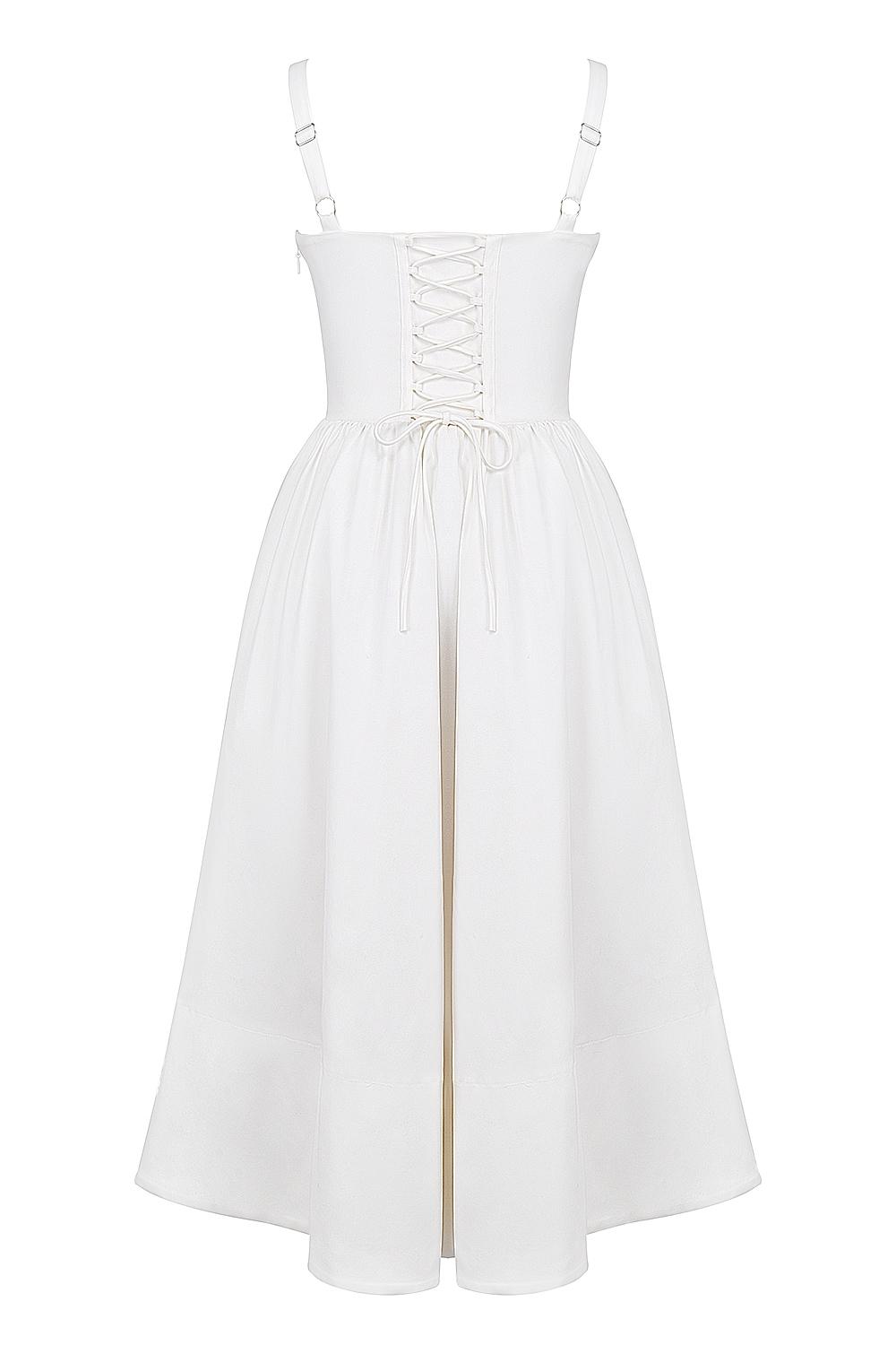 Kelly  white corset midi sundress Product Image