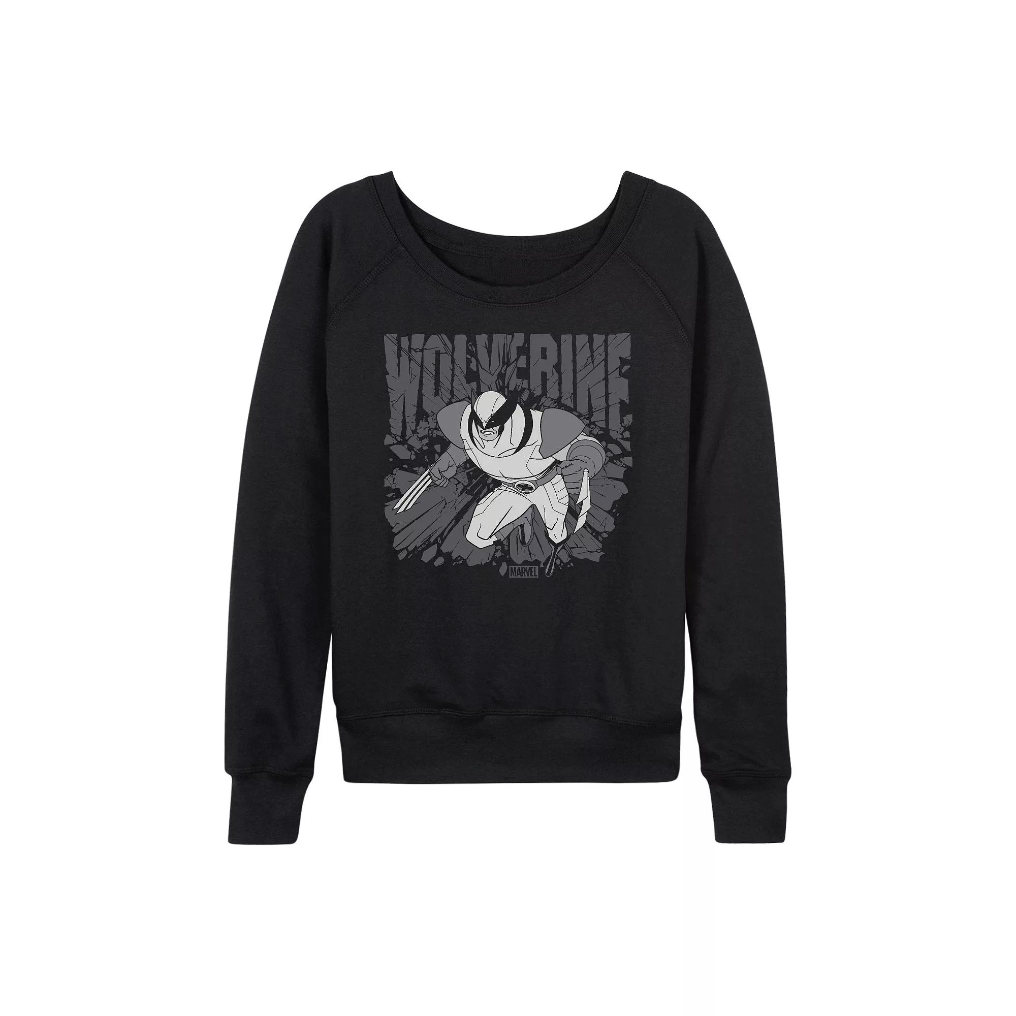 Women's Marvel Wolverine Monochrome French Terry Long Sleeve Tee,  Product Image