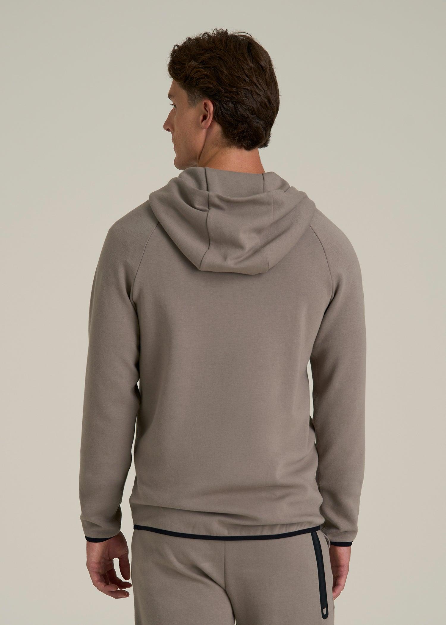 Tech Motion Fleece Hooded Popover for Tall Men in Portobello Male Product Image