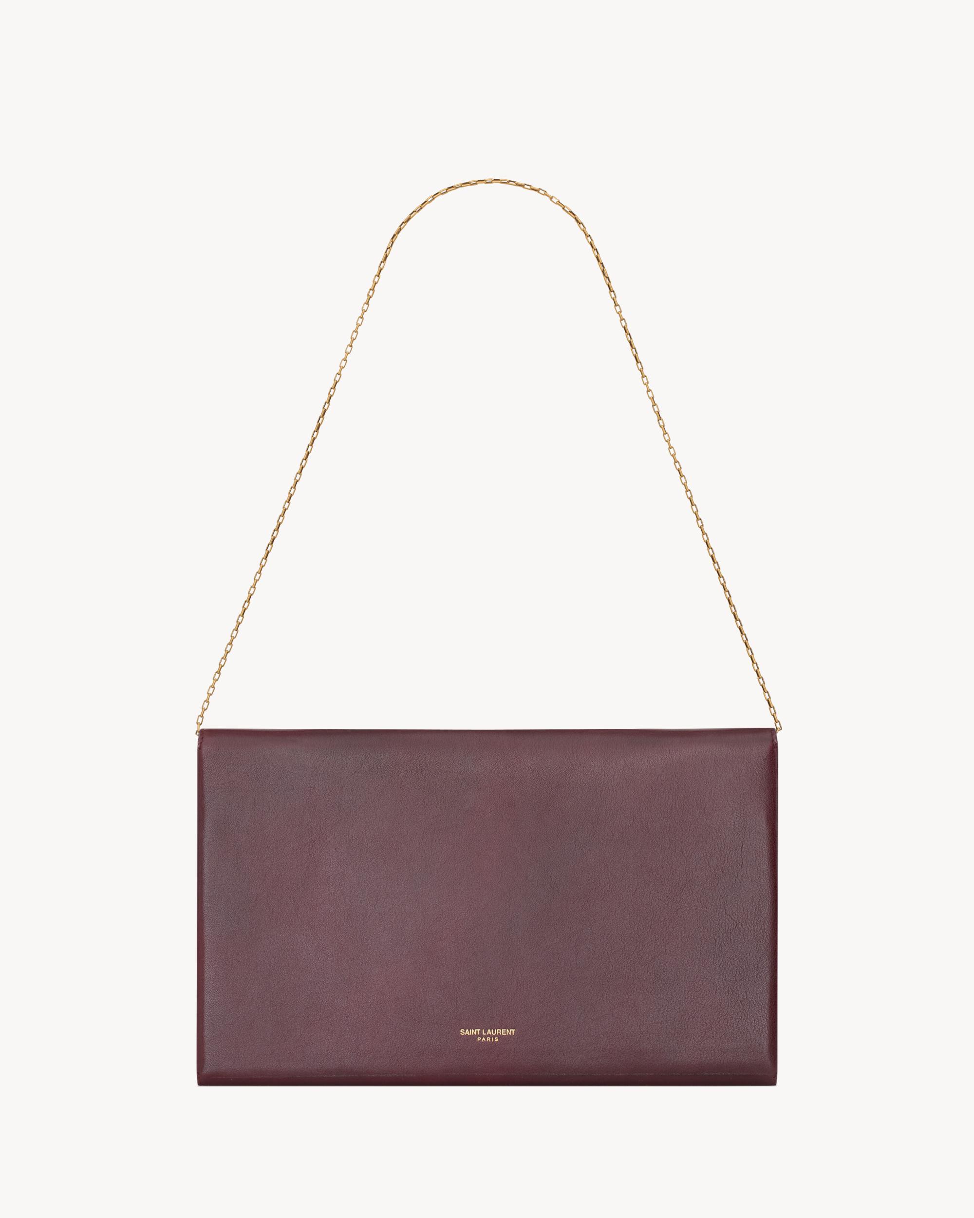 LETTER large pouch on chain in leather Product Image