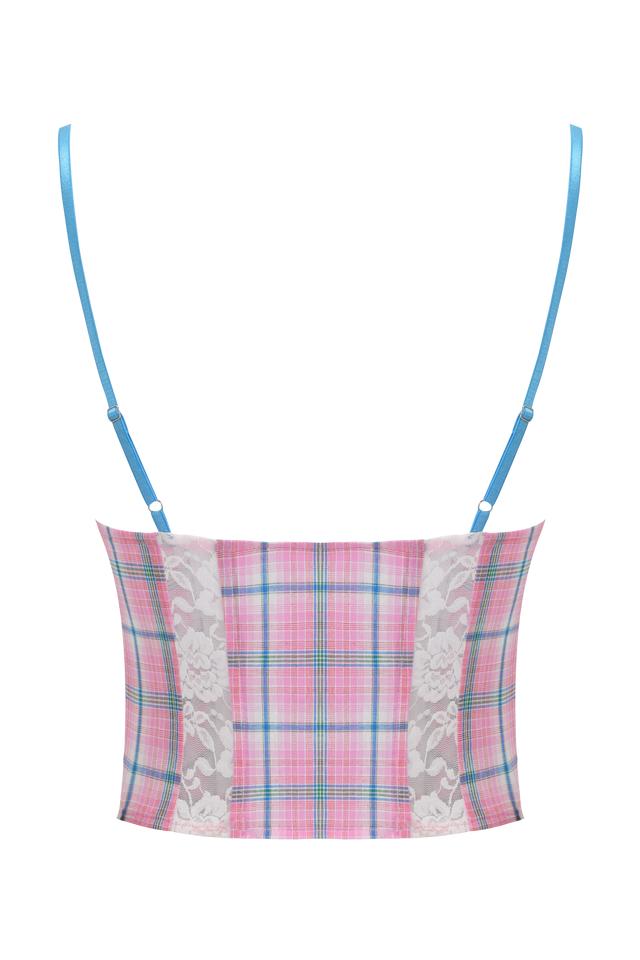 REMINI SKORT - PINK PLAID Product Image