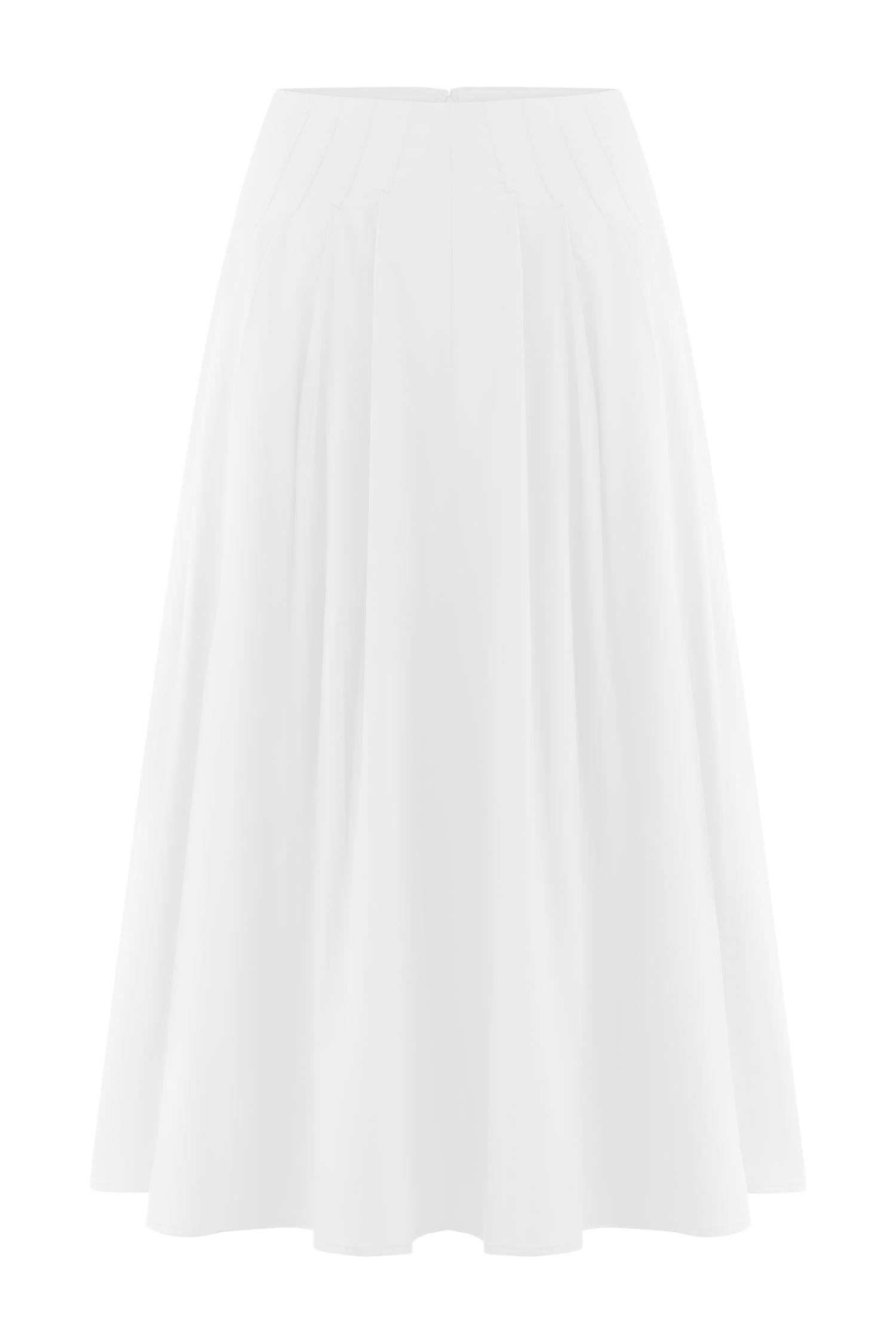 Mae A-Line Midi Skirt - White Product Image