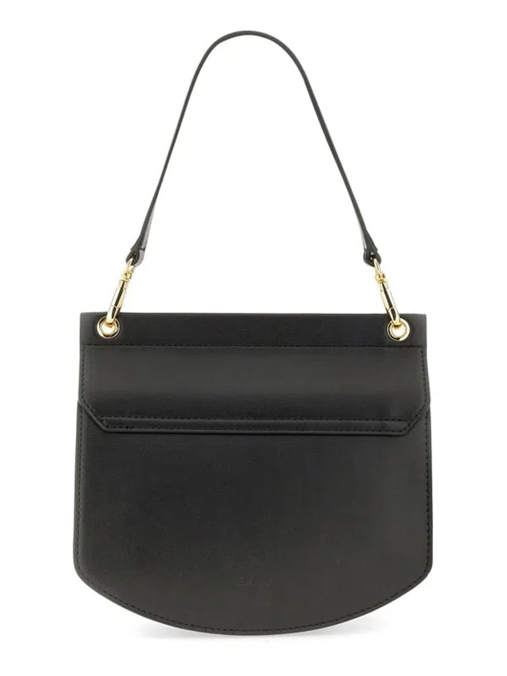 GANNI Small Shoulder Bag With Adjustable Strap And Gold-tone Hardware In Black Product Image