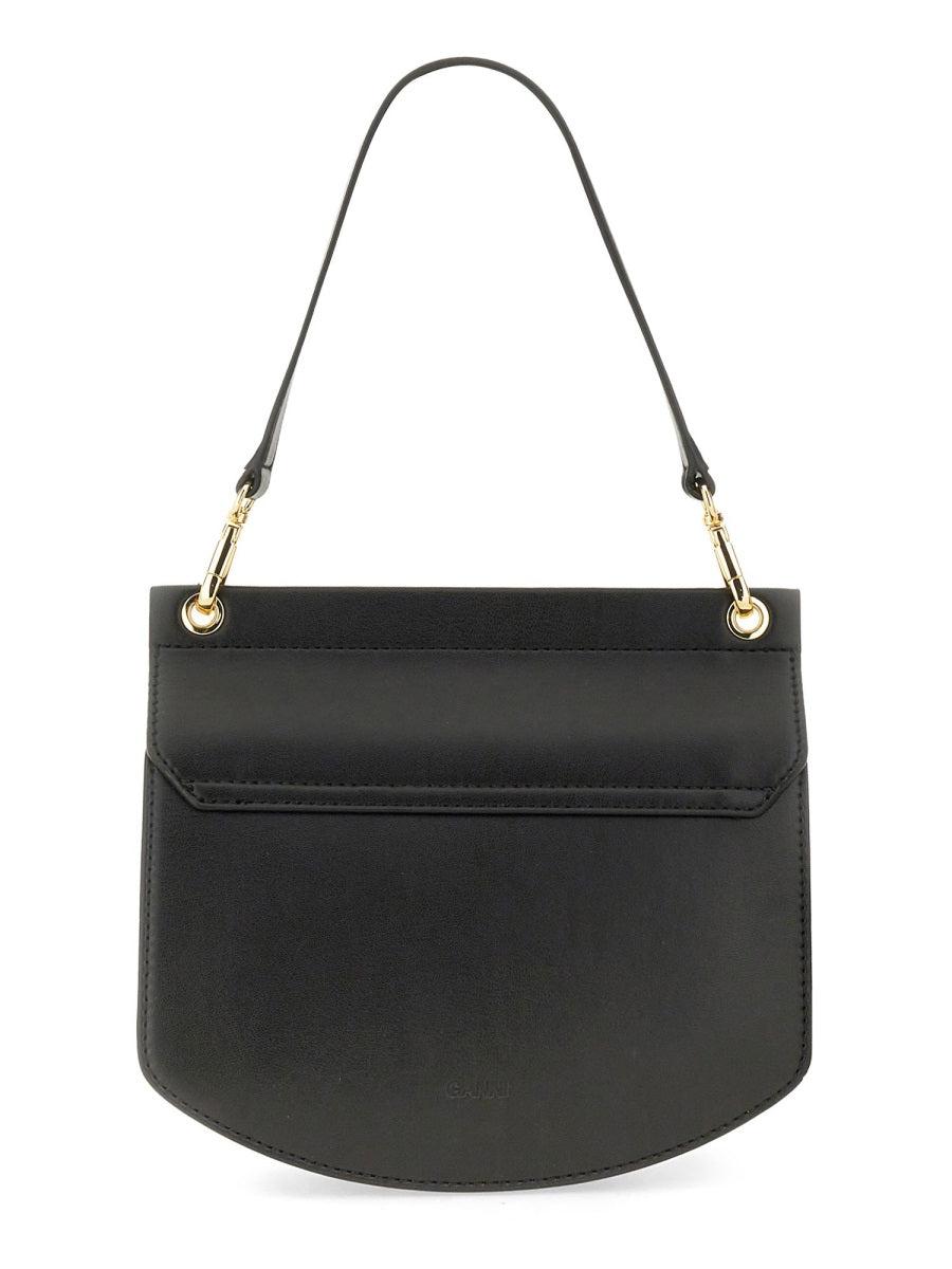 GANNI Small Shoulder Bag With Adjustable Strap And Gold-tone Hardware In Black Product Image
