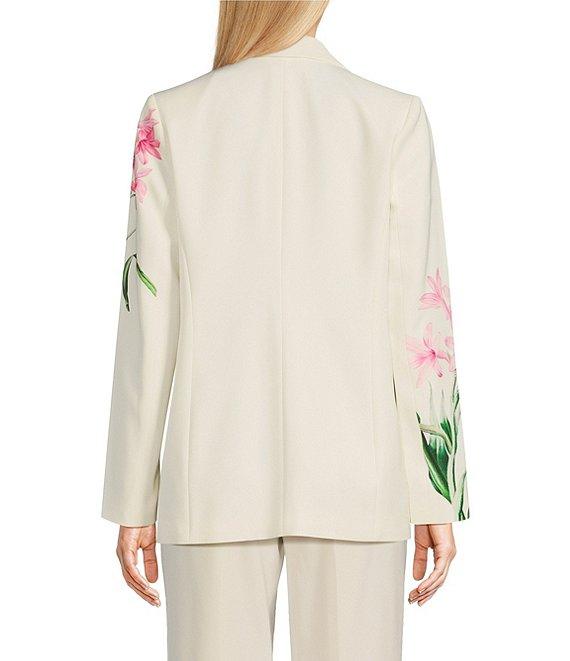 KARL LAGERFELD PARIS Coordinating Notch Lapel Collar Long Sleeves Button Front Blazer Product Image