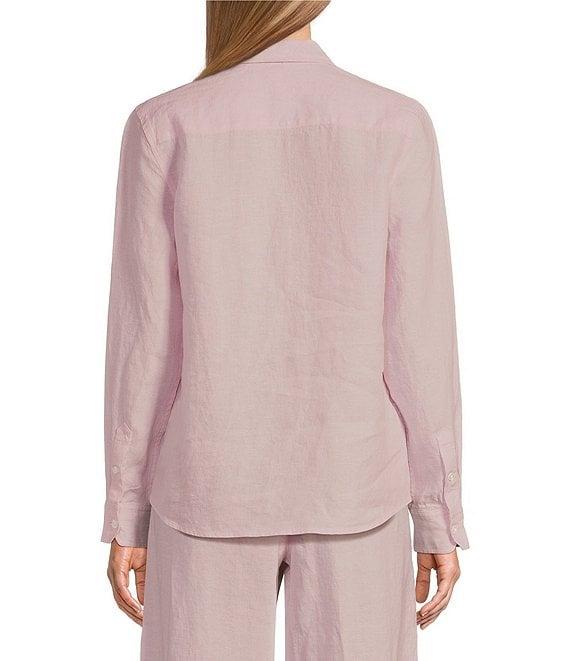 Tommy Bahama Coastalina Linen Point Collar Long Sleeve Button Front Top Product Image