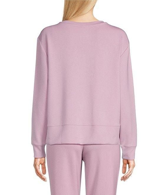 Modern Movement Half Moon by Modern Movement Solid Scuba Knit Long Sleeve Crew Neck Lounge Top Product Image