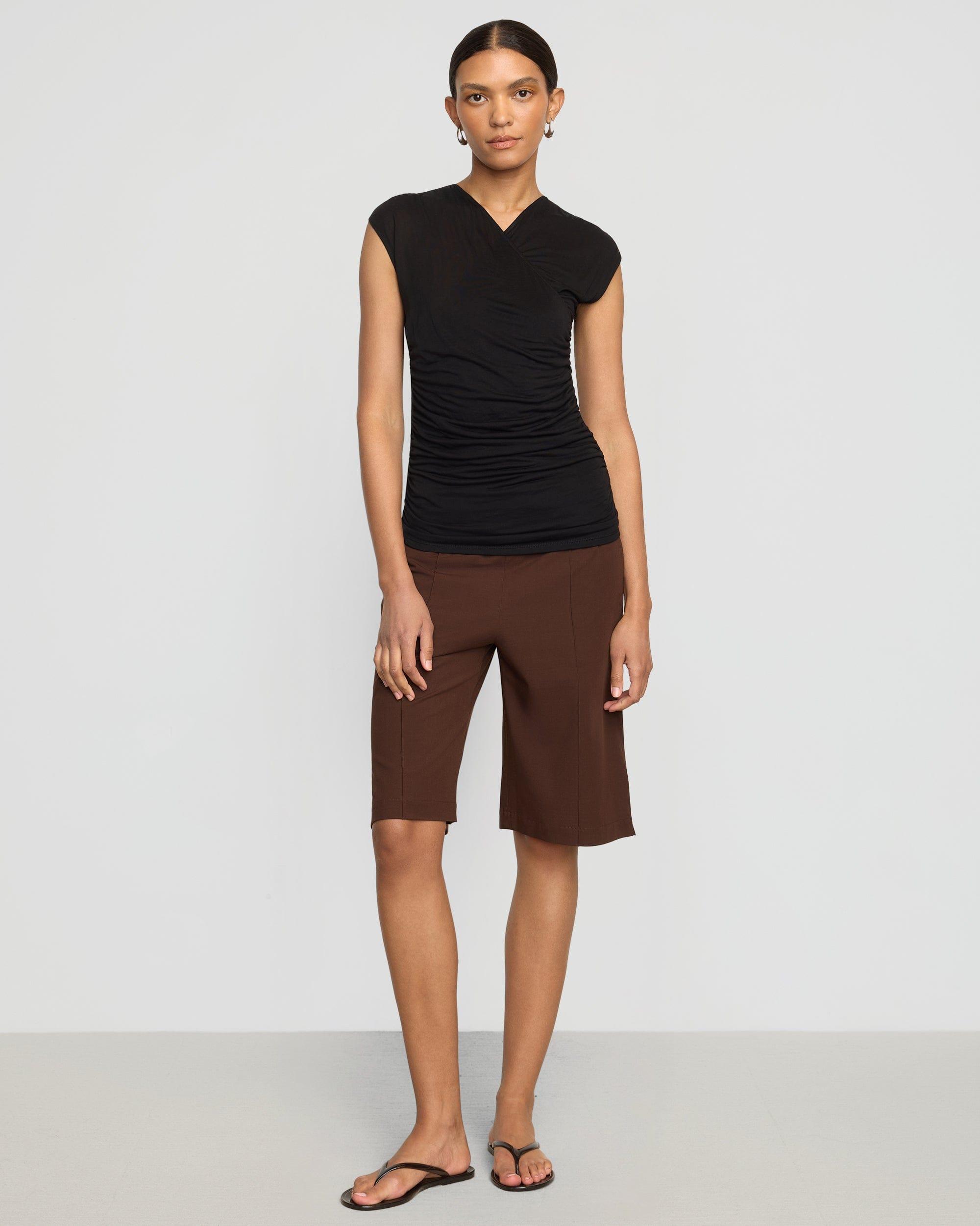 Lila Tencel Wrap-Neck Tee Product Image