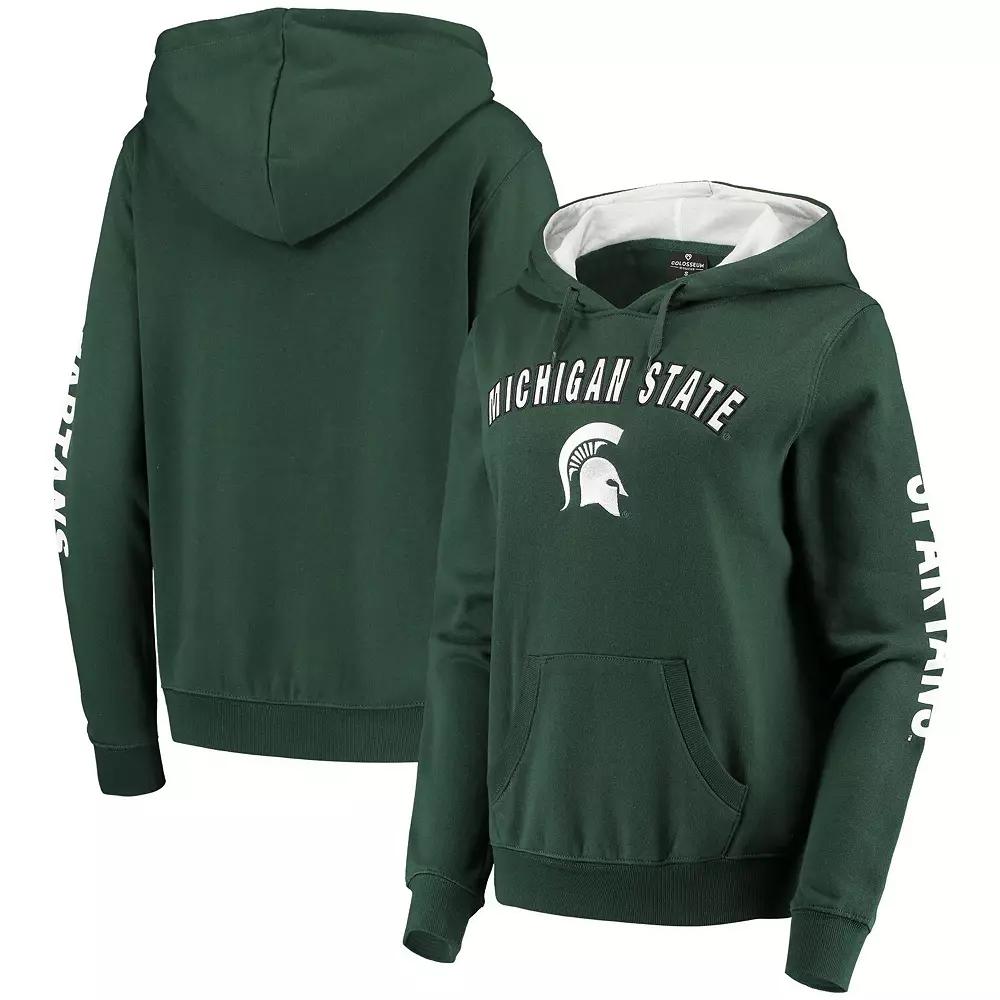 Women's Colosseum Green Michigan State Spartans Loud and Proud Pullover Hoodie,  Product Image