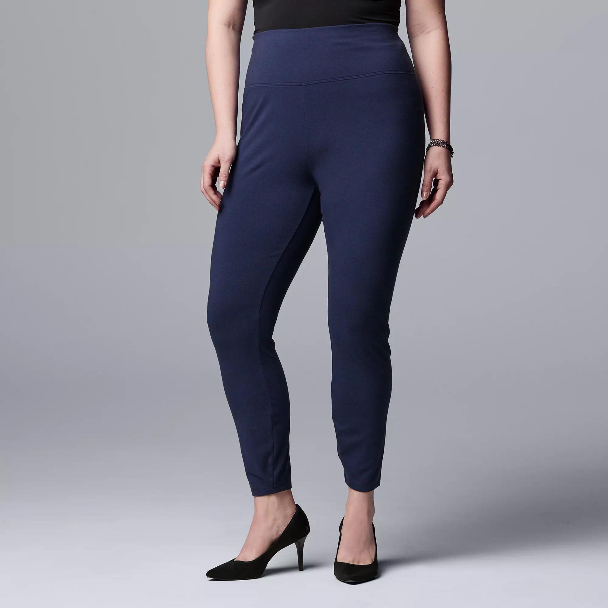 Plus Size Simply Vera Vera Wang Live-In High Rise Shaping Leggings, Women's, Size: 2XL, Blue Product Image