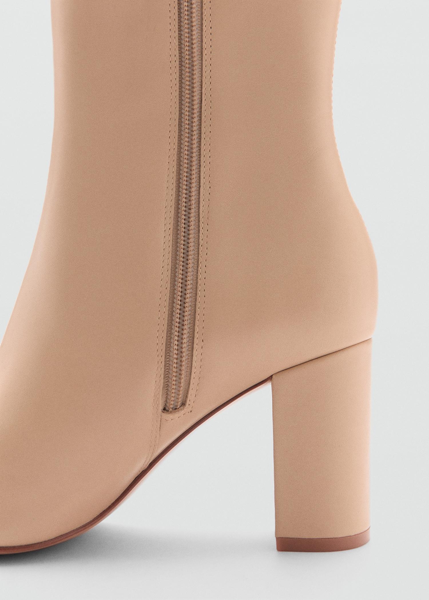 Leather boots with tall leg - Women | MANGO USA Product Image