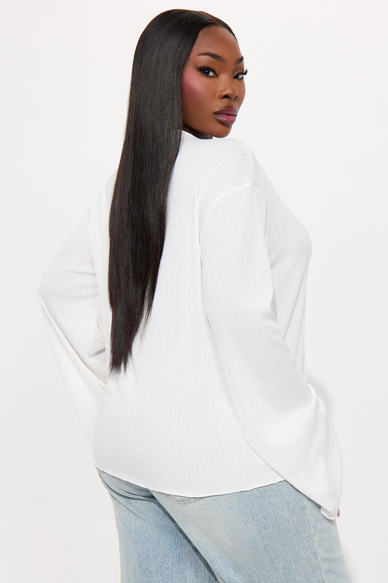 Sunset Cruise Long Sleeve Flyaway Top - Ivory Female Product Image