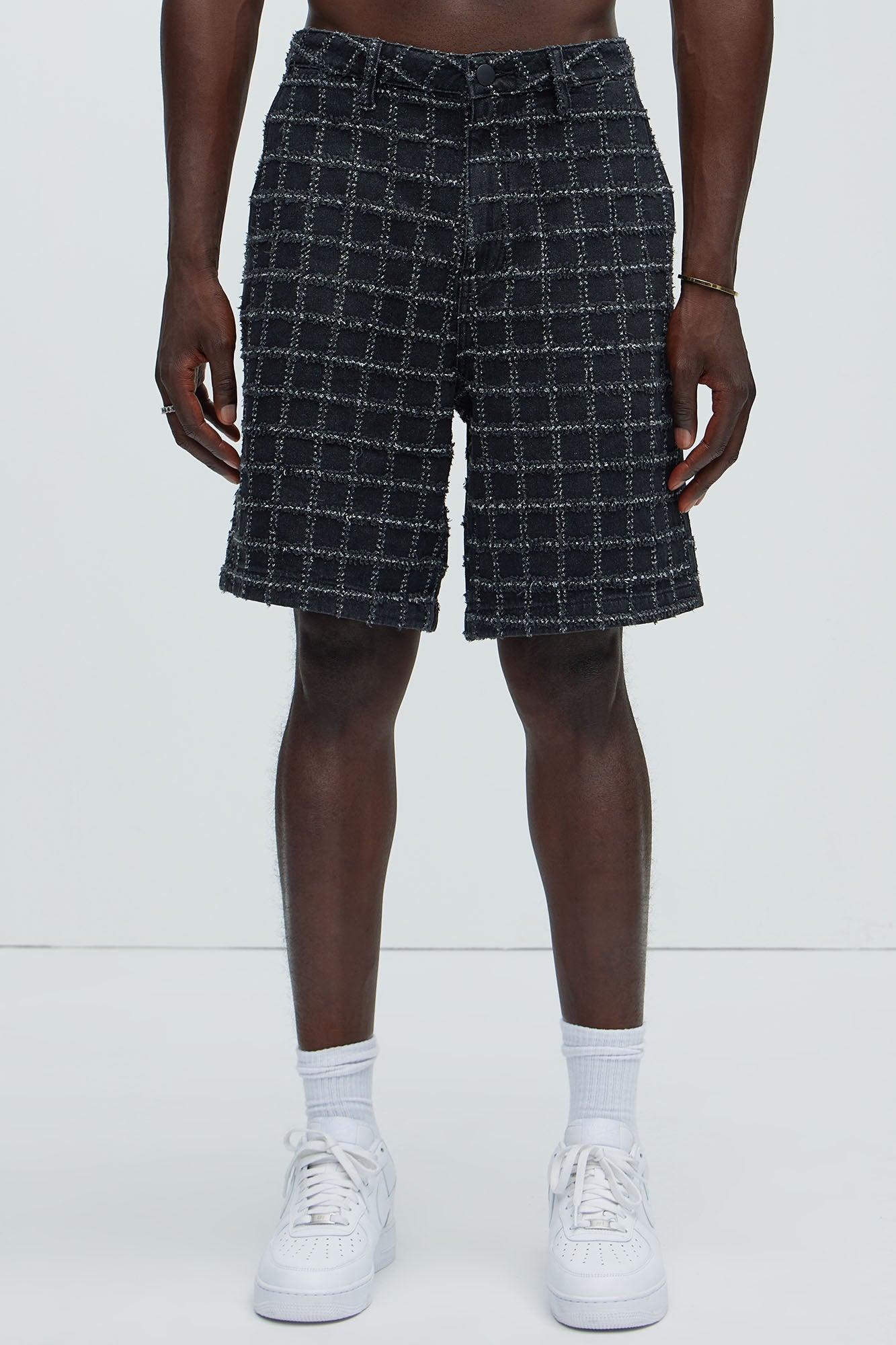 Saturday Morning Distressed Denim Shorts - Black Product Image