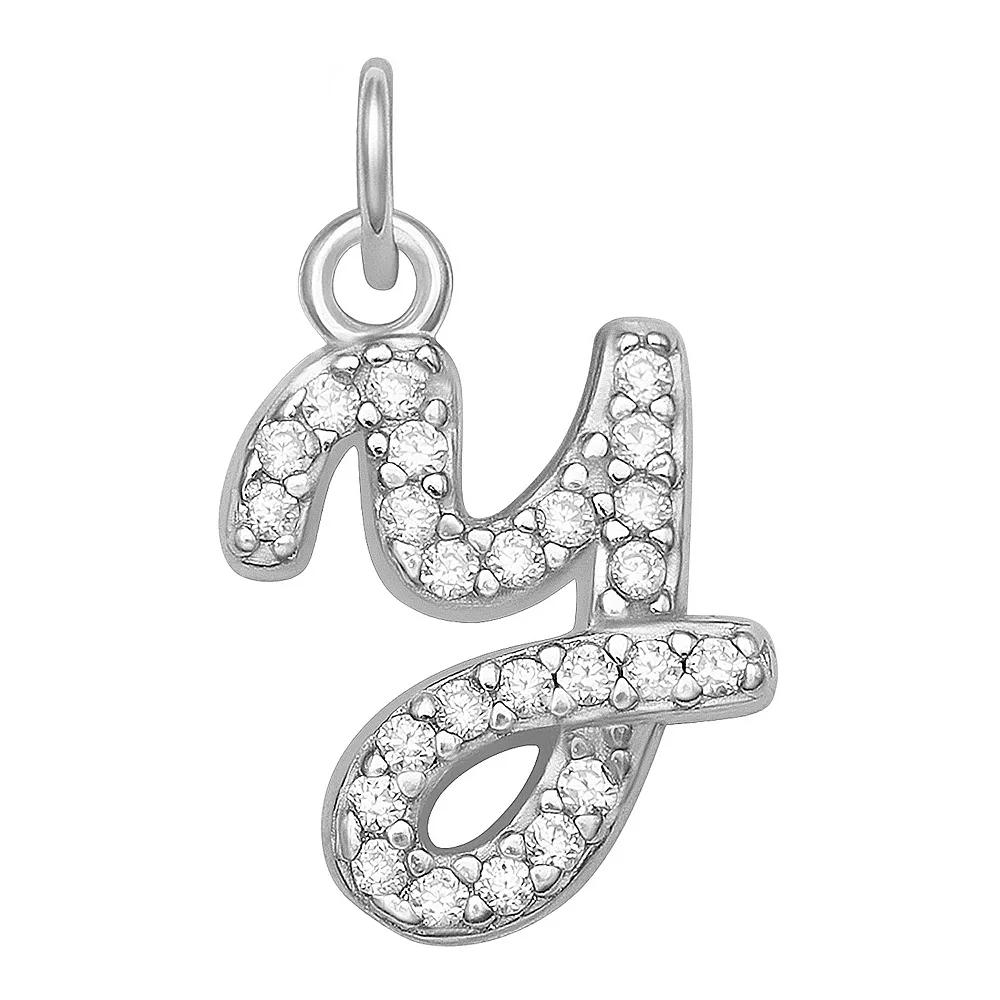 LC Lauren Conrad Sterling Silver Cubic Zirconia Initial Charm, Womens, Gold Tone O Product Image
