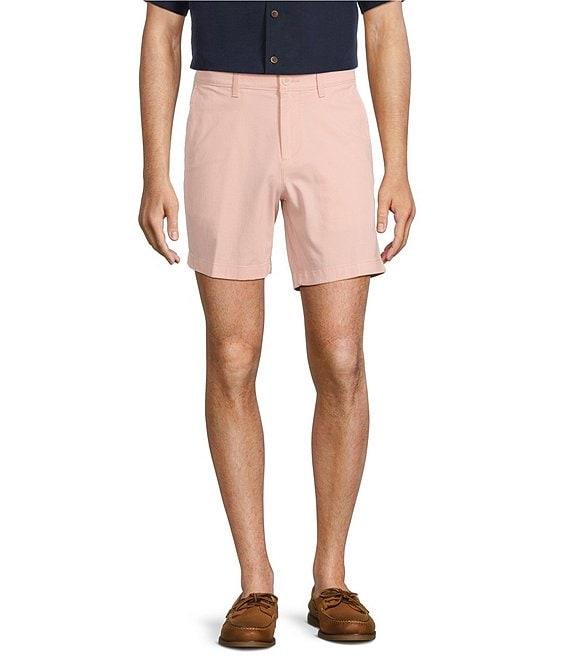 Roundtree & Yorke The Cloud Collection 7#double; Flat Front Washed Chino Shorts Product Image