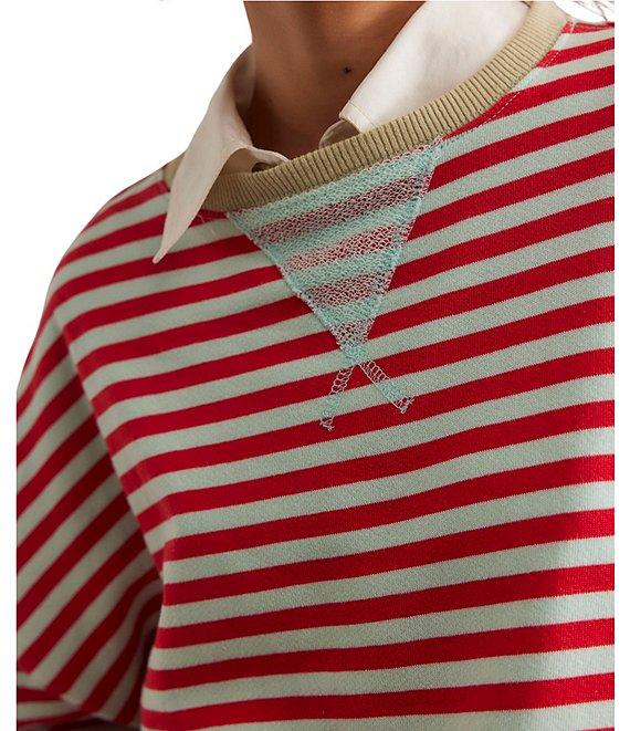Free People Classic Striped Oversized Crew Neck Long Sleeve Sweatshirt Product Image