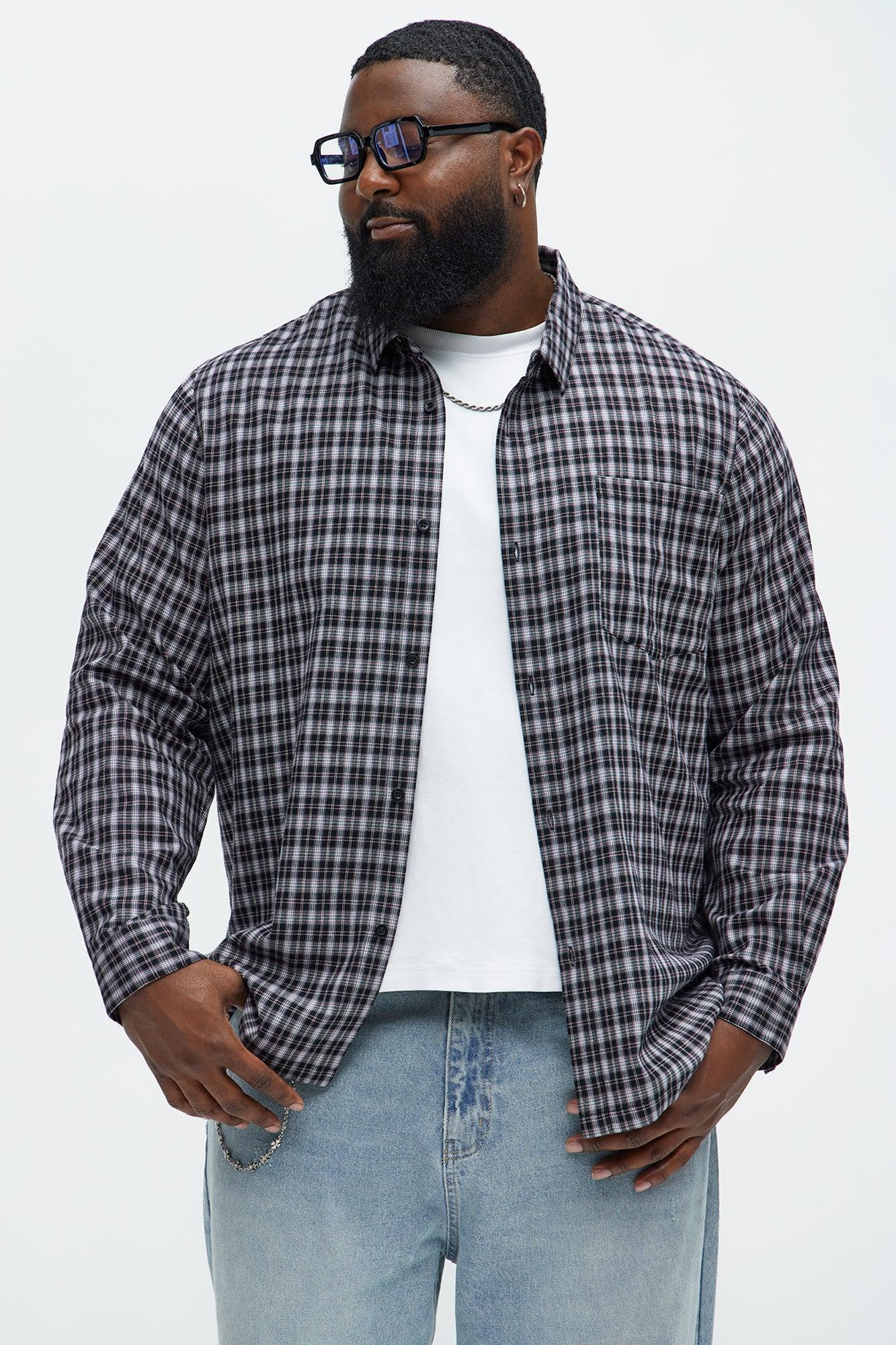 Carson Plaid Classic Long Sleeve Button Up - Black/combo Male Product Image
