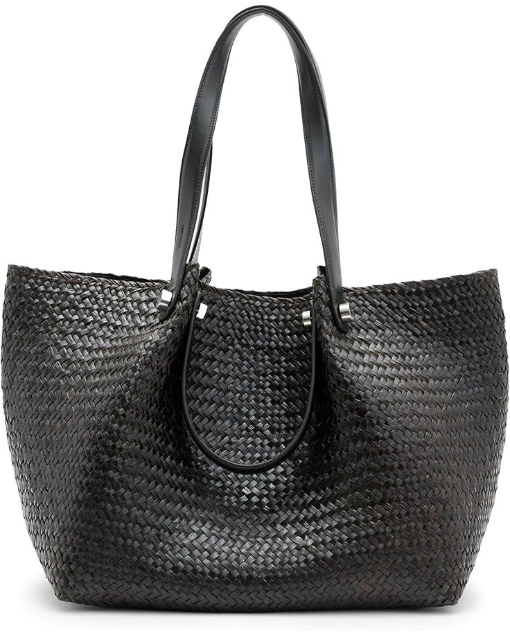 Mini Black And White Straw Tote Product Image