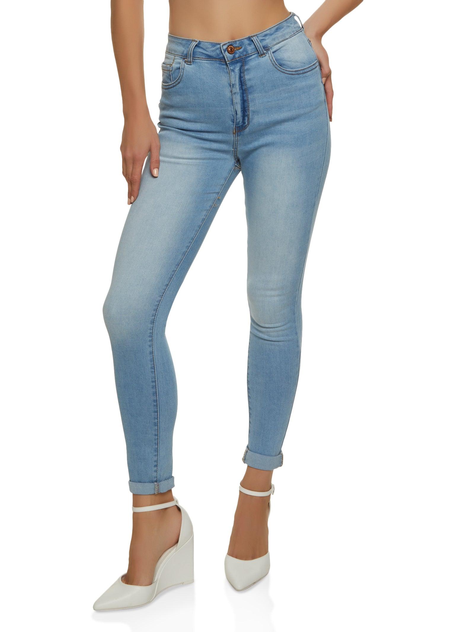 Womens WAX Whiskered Rolled Cuff Skinny Jeans Size 0 Product Image
