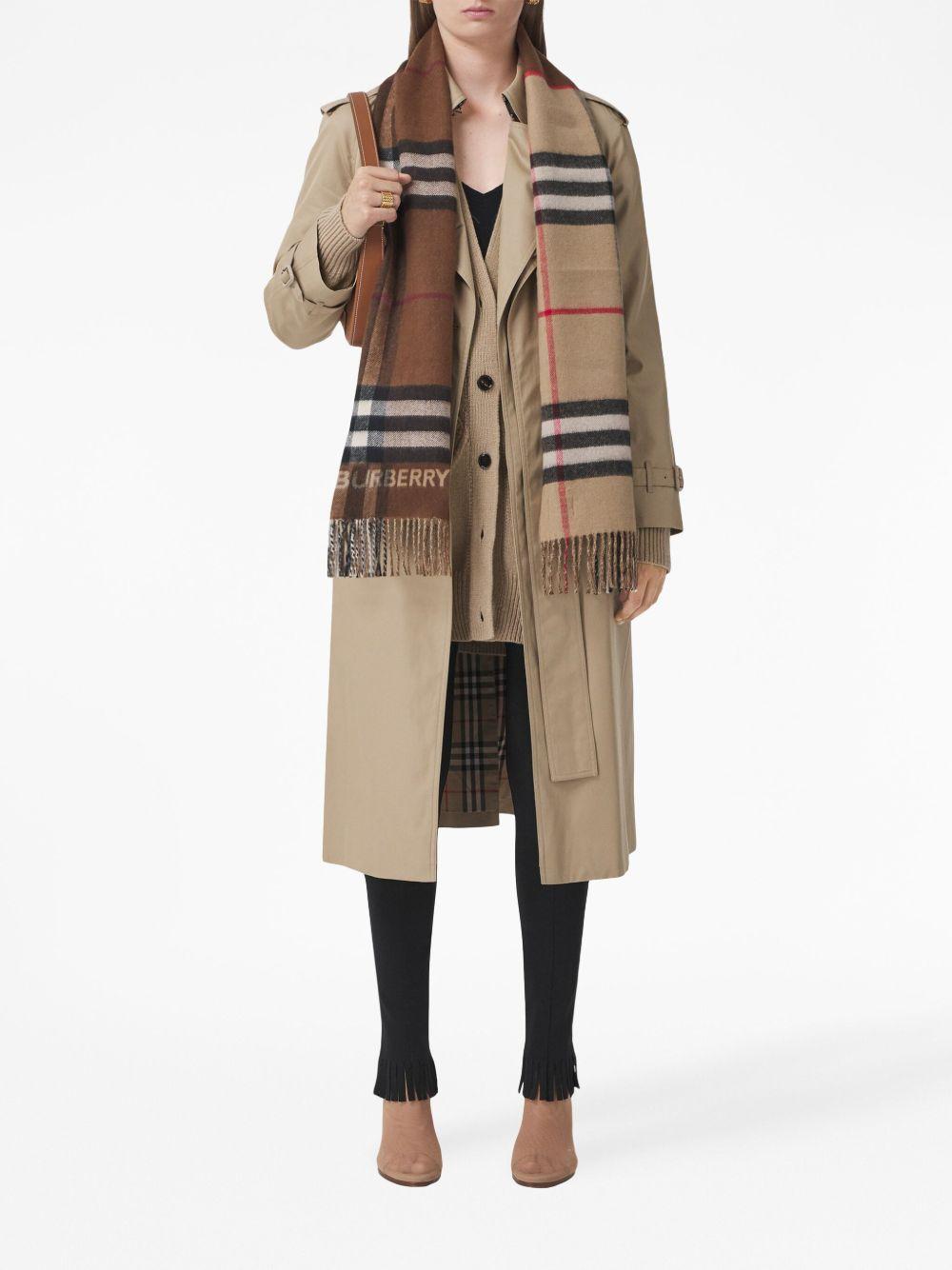 two-tone checked cashmere scarf Product Image