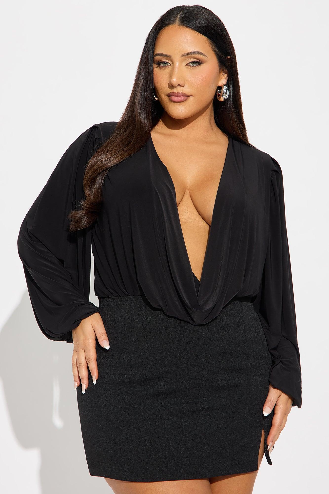 Scarlet Cut Out Mock Neck Bodysuit - Black Female Product Image