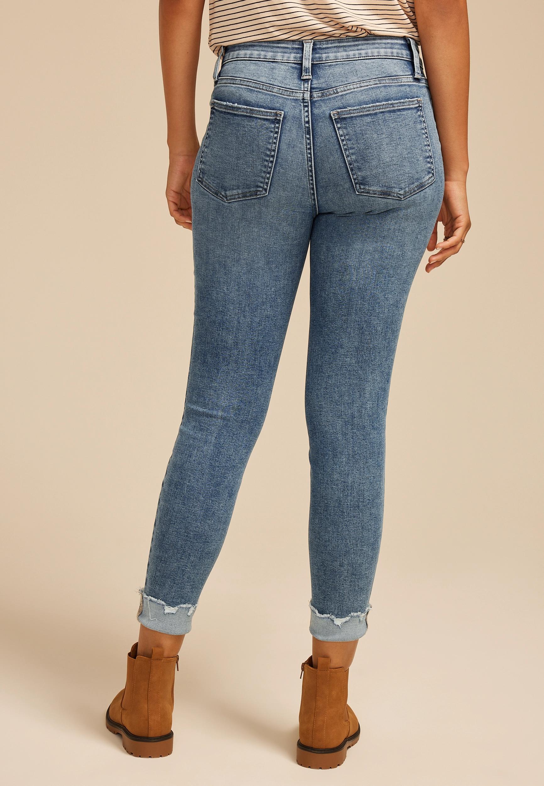m jeans by maurices™ Cool Comfort Mid Rise Backed Ripped Ankle Jegging Product Image