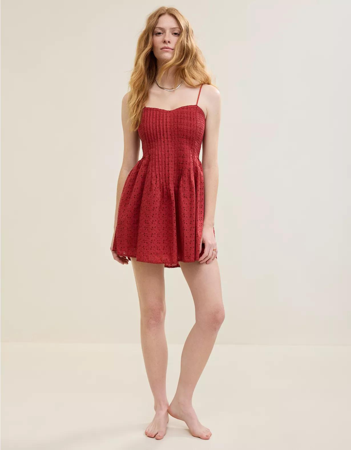 Aerie Eyelet Mini Dress Product Image