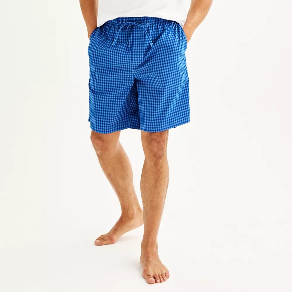 Men's Sonoma Goods For Life® Woven Pajama Shorts, Size: Large, Boxed Buffalo Blue Product Image