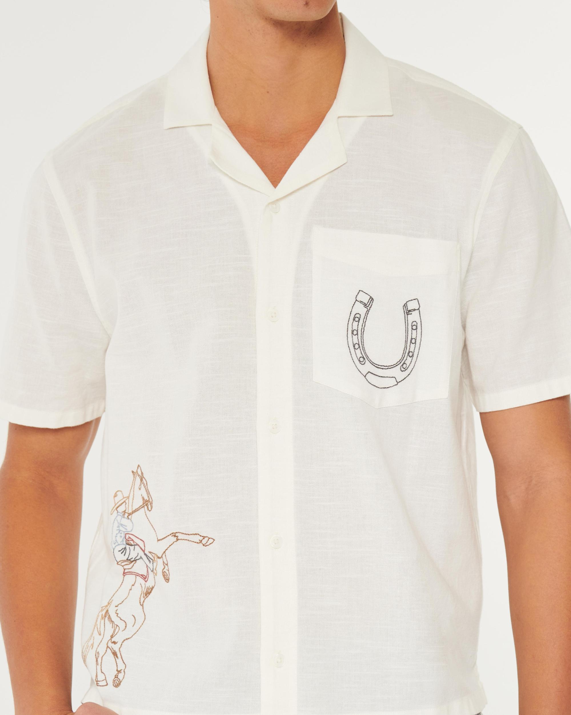 Boxy Cropped Short-Sleeve Poplin Shirt Product Image