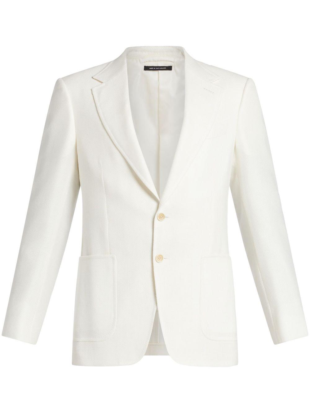 TOM FORD Basket Weave Shelton Jacket In White Product Image