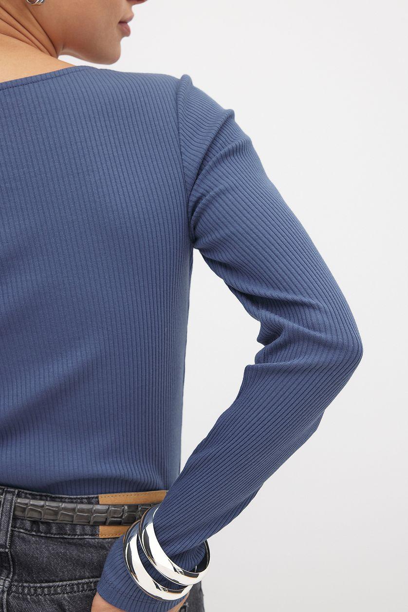 Scoop Neck Ribbed Top Product Image