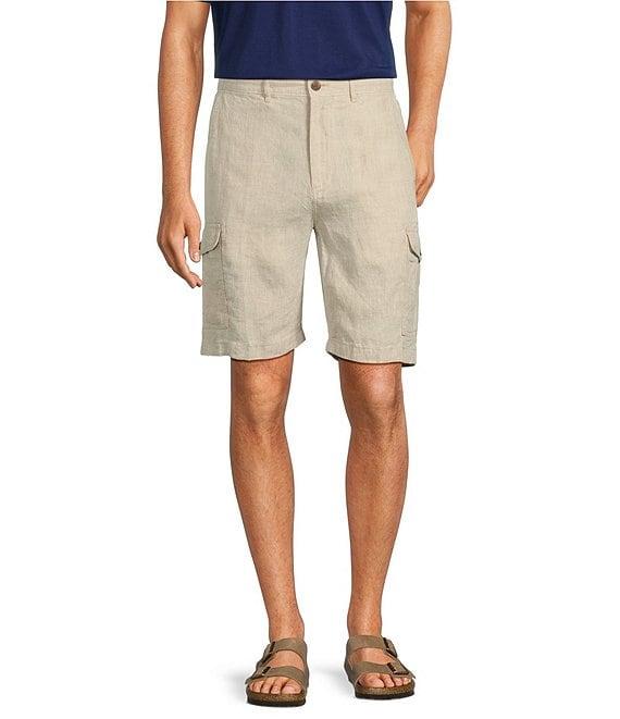 Caribbean Linen 9#double; Inseam Linen Cargo Shorts Product Image